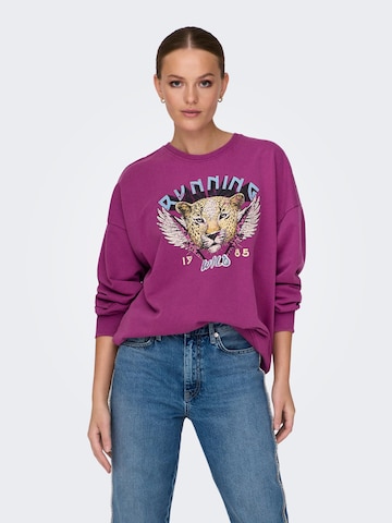 ONLY Sweatshirt 'LUCINDA' in Purple: front