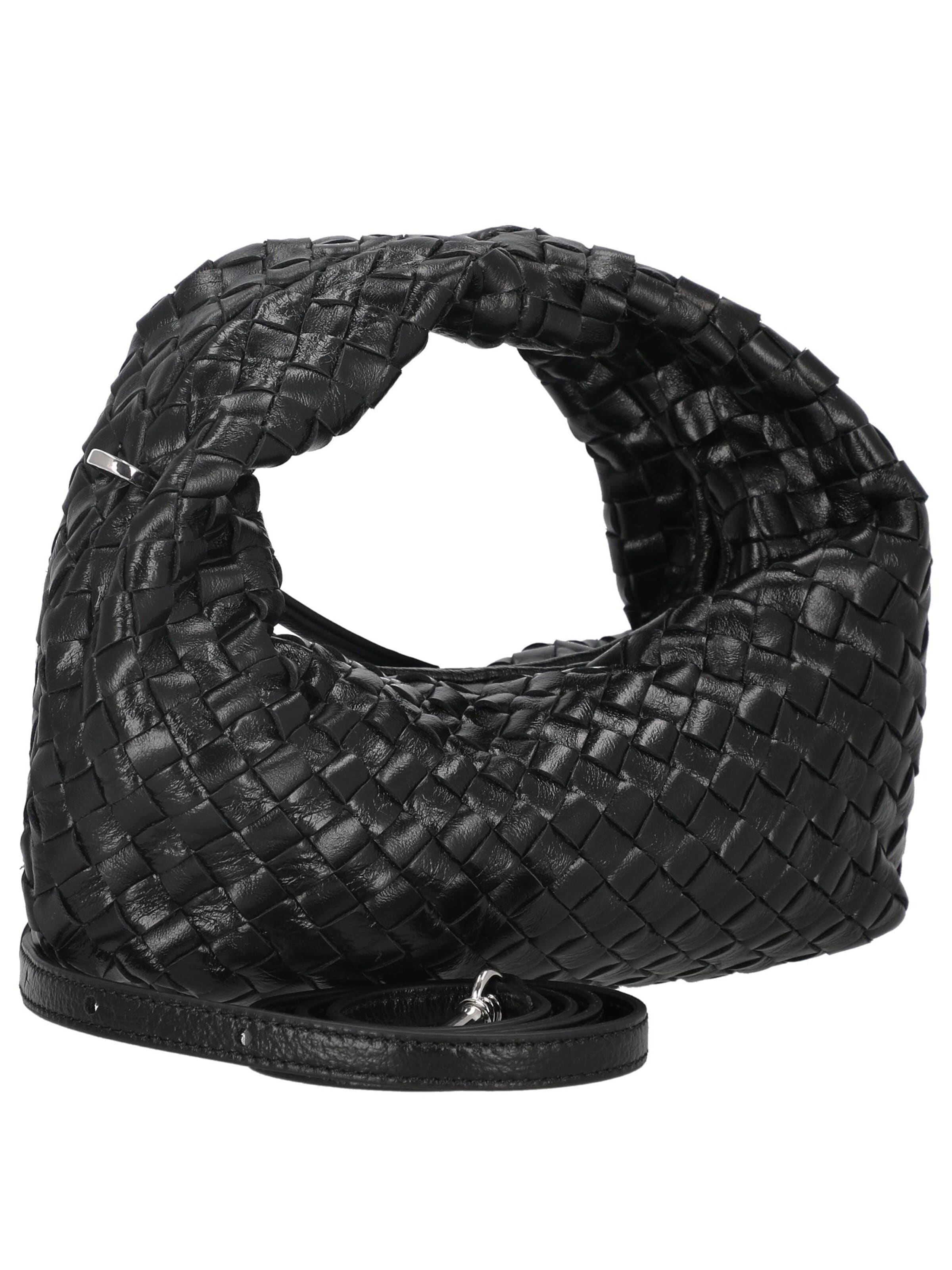 Les Visionnaires Handbag 'Greta Micro Weave Glossy' in Black