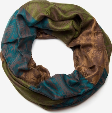 styleBREAKER Loop scarf 'Loop mit Hibiskus Blüten und Paisley Muster' in Green: front