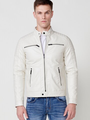 Veste mi-saison KOROSHI en blanc : devant
