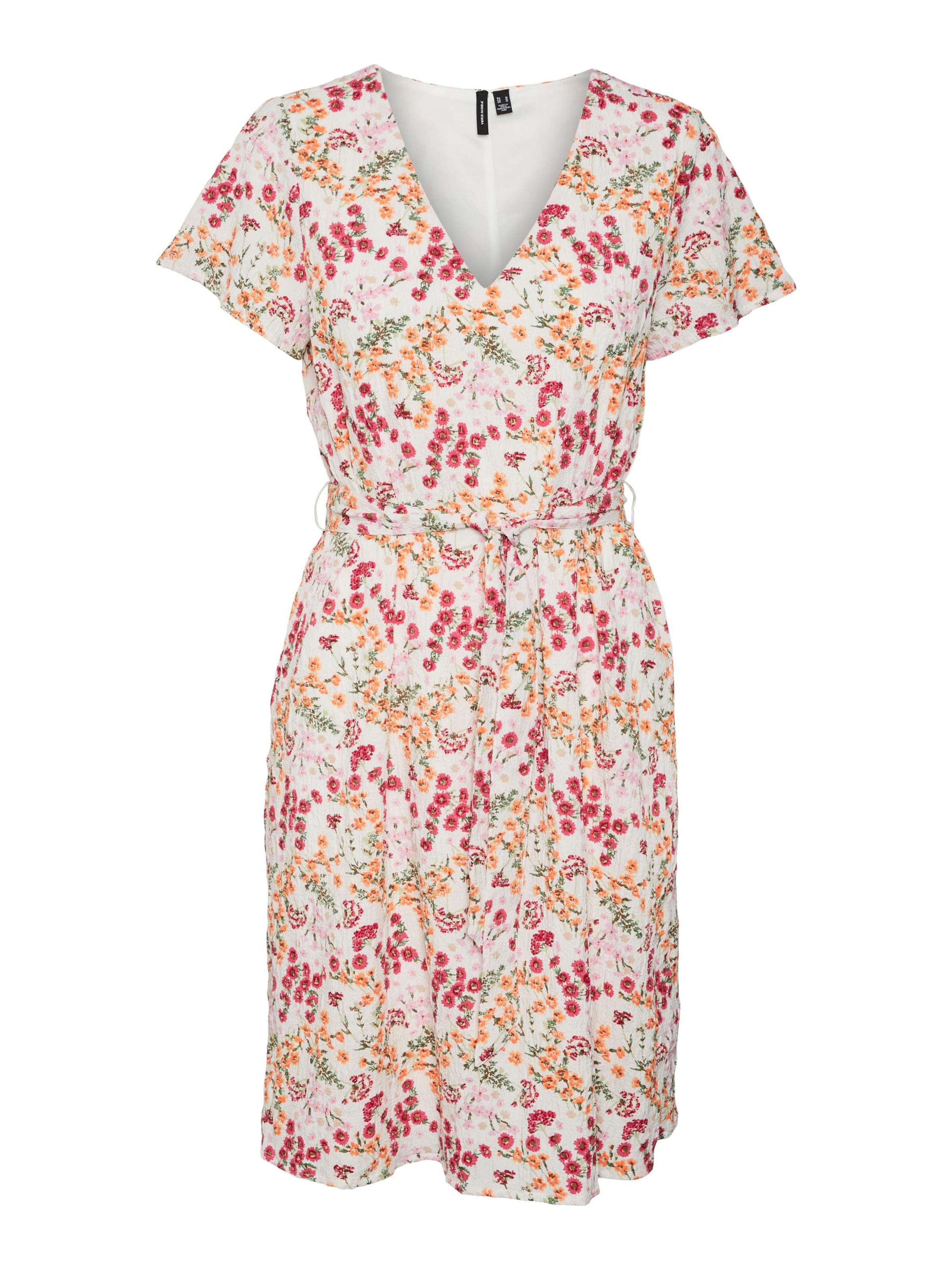 VERO MODA Šaty - trávově zelená / oranžová / malinová / bílá, Produkt