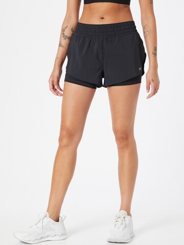 Reebok Skinny Sportbroek in Zwart: voorkant