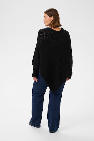 KAFFE CURVE Poncho 'Olina' in Schwarz