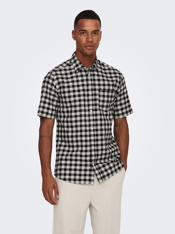 Only & Sons Regular fit Overhemd 'Alvaro' in Beige: voorkant