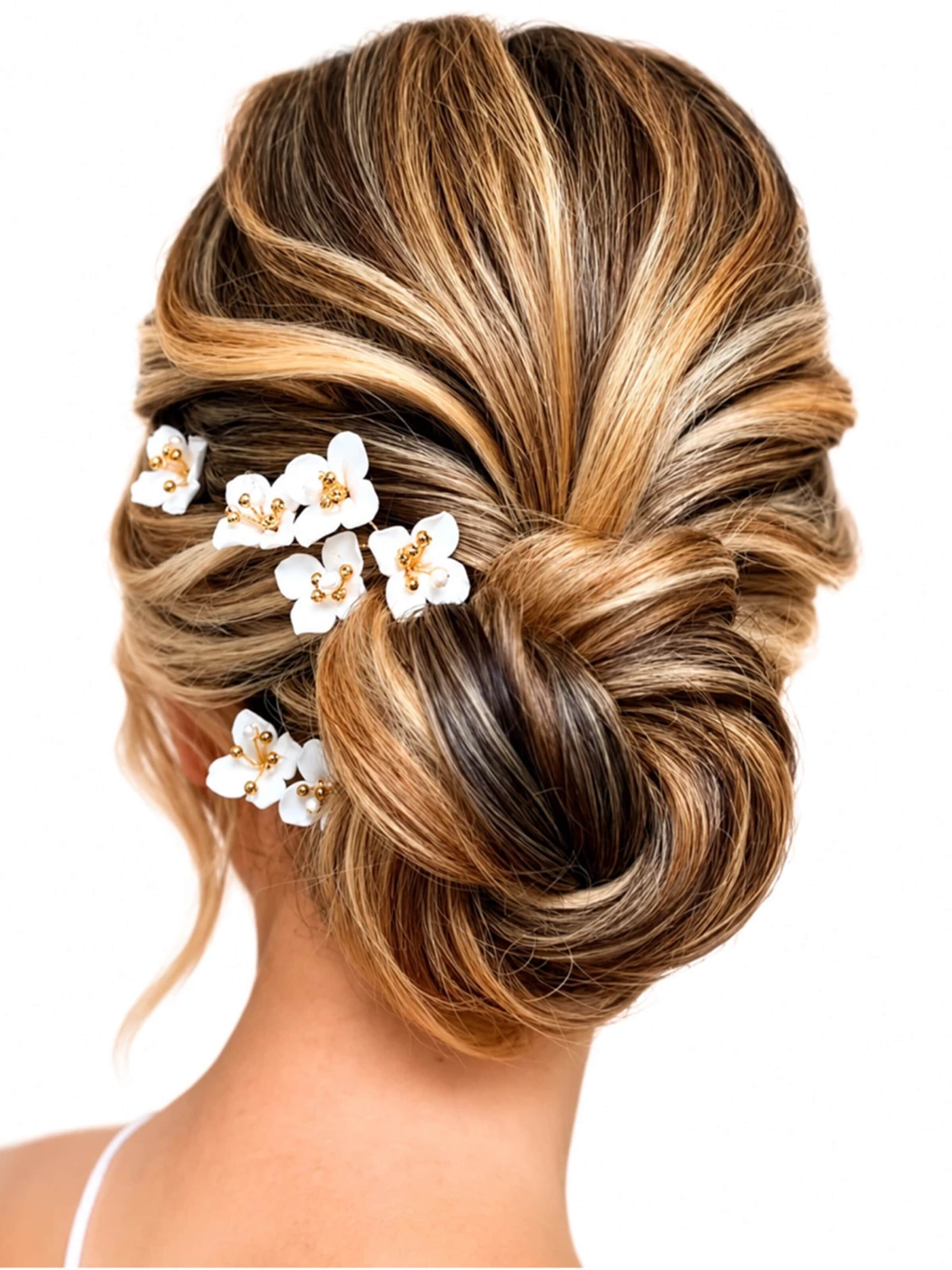 Ornement pour cheveux 'Fay Hairpins' SallyJaneBridal en or : devant
