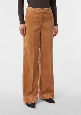Wide Leg Pantalon à plis COMMA en marron : devant