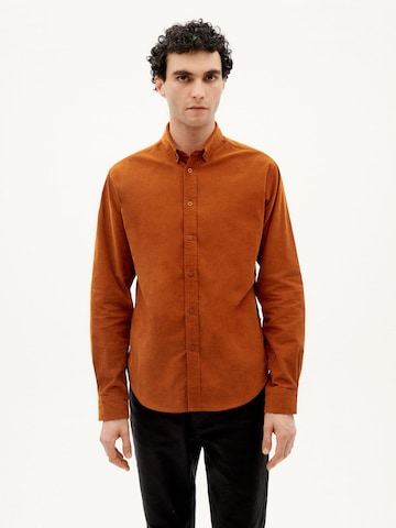 Thinking MU Regular fit Button Up Shirt in Brown: front
