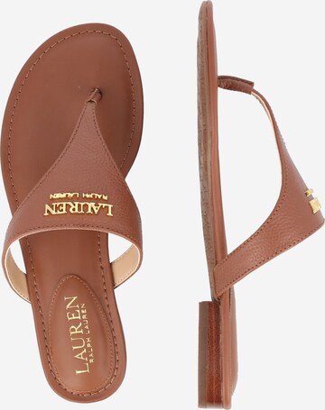 Lauren Ralph Lauren T-Bar Sandals in Brown