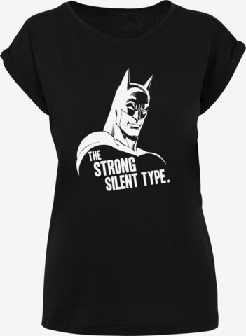 F4NT4STIC Shirt 'Batman The Strong Silent Type Superheld' in Black: front