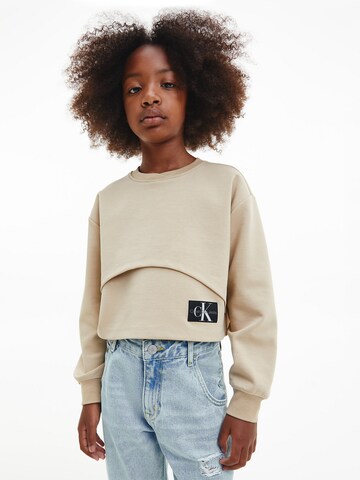 Calvin Klein Jeans - Sudadera en beige: frente