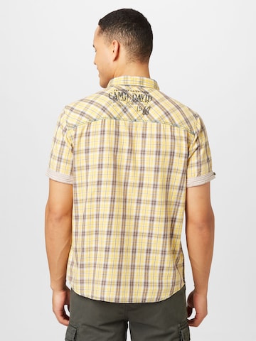 CAMP DAVID Regular fit Button Up Shirt 'Tree House' in Yellow