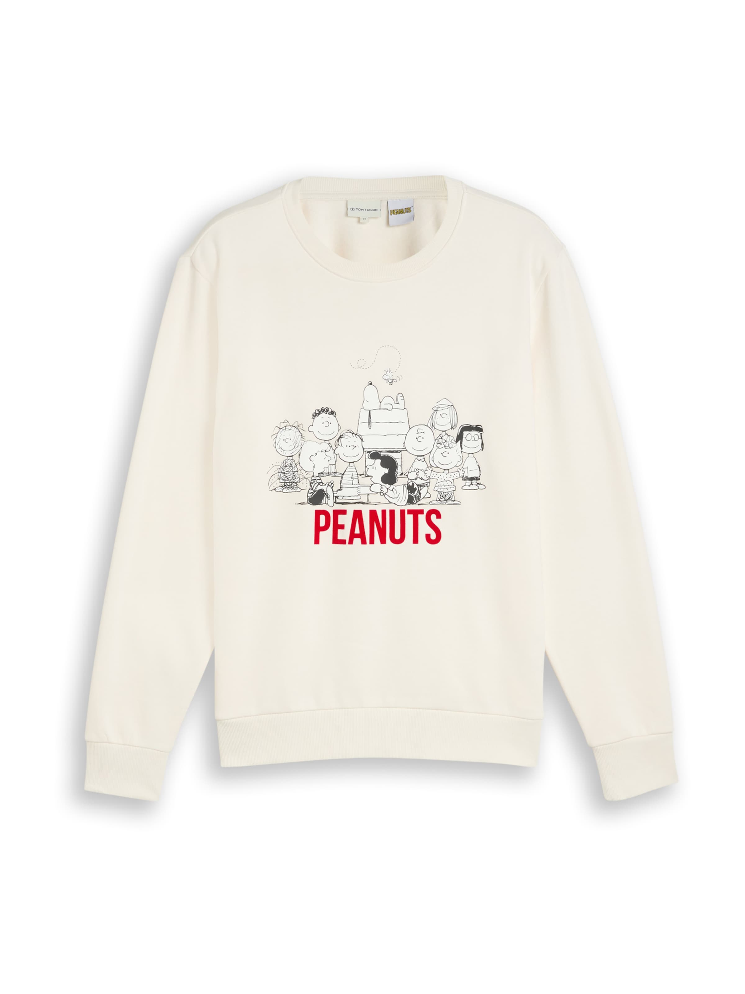 TOM TAILOR Sweatshirt 'Peanuts' i hvid: forside
