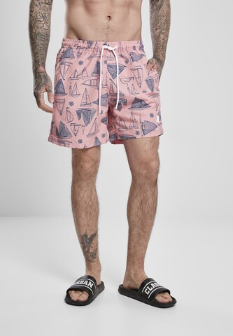 Urban Classics Board Shorts in Pink: front