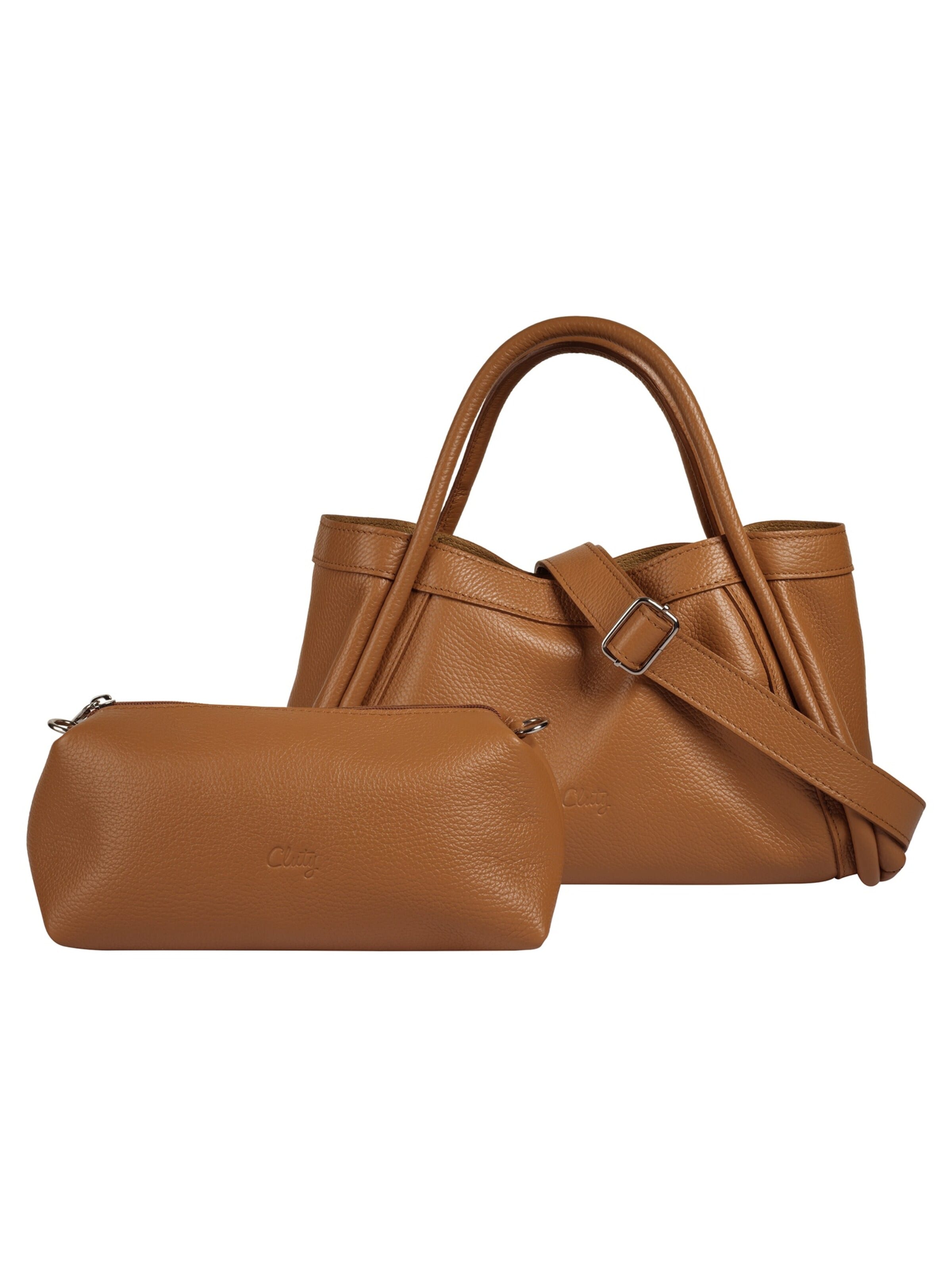 Cluty Handtasche '2 IN 1'‌‌‌ in Braun: Vorderseite