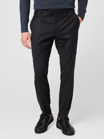 JOOP! Regular Trousers with creases 'Gun' in Black: front