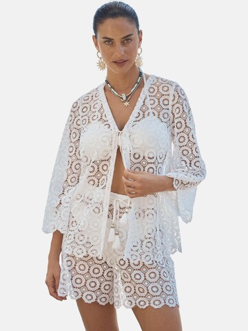 Camicia da donna di love & roses in bianco: frontale