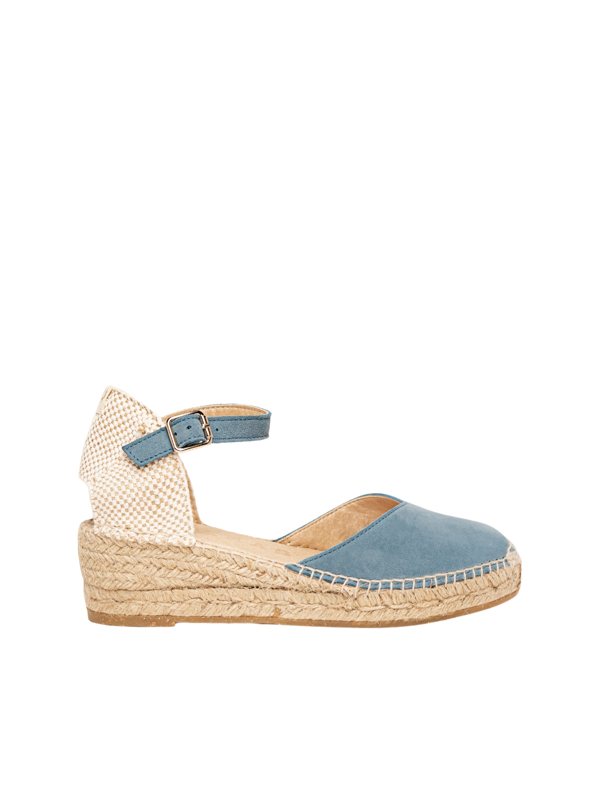 Alhamas - Sandalias con hebilla 'Alpargata Cuña 5 cm' en azul: frente