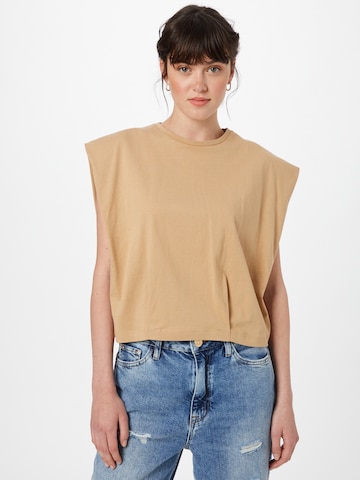 T-shirt Cotton On en marron : devant