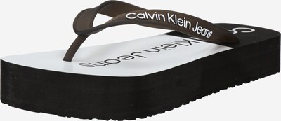 Calvin Klein Jeans Japanke u tamno smeđa / bijela, Pregled proizvoda