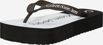 Tongs Calvin Klein Jeans en marron : devant