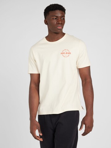 Pepe Jeans - Camiseta 'CRAIG' en beige: frente