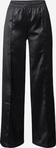 Wide leg Pantaloni 'Trefoil Monogram Satin' di ADIDAS ORIGINALS in nero: frontale