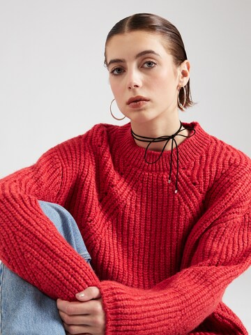 Pullover 'OBINA' di PIECES in rosso