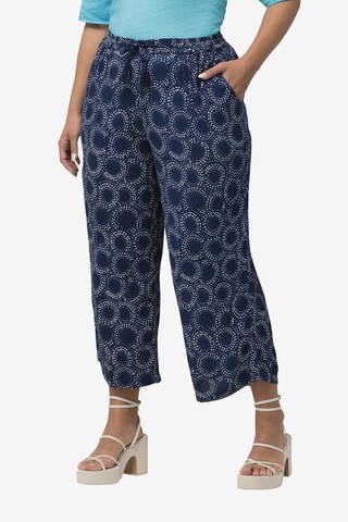 Ulla Popken Wide leg Broek in Blauw: voorkant