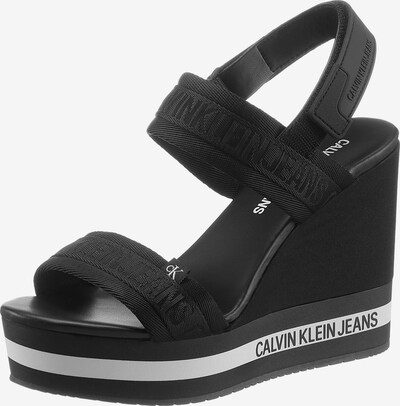 Calvin Klein Сандали с каишка в черно / бяло, Преглед на продукта