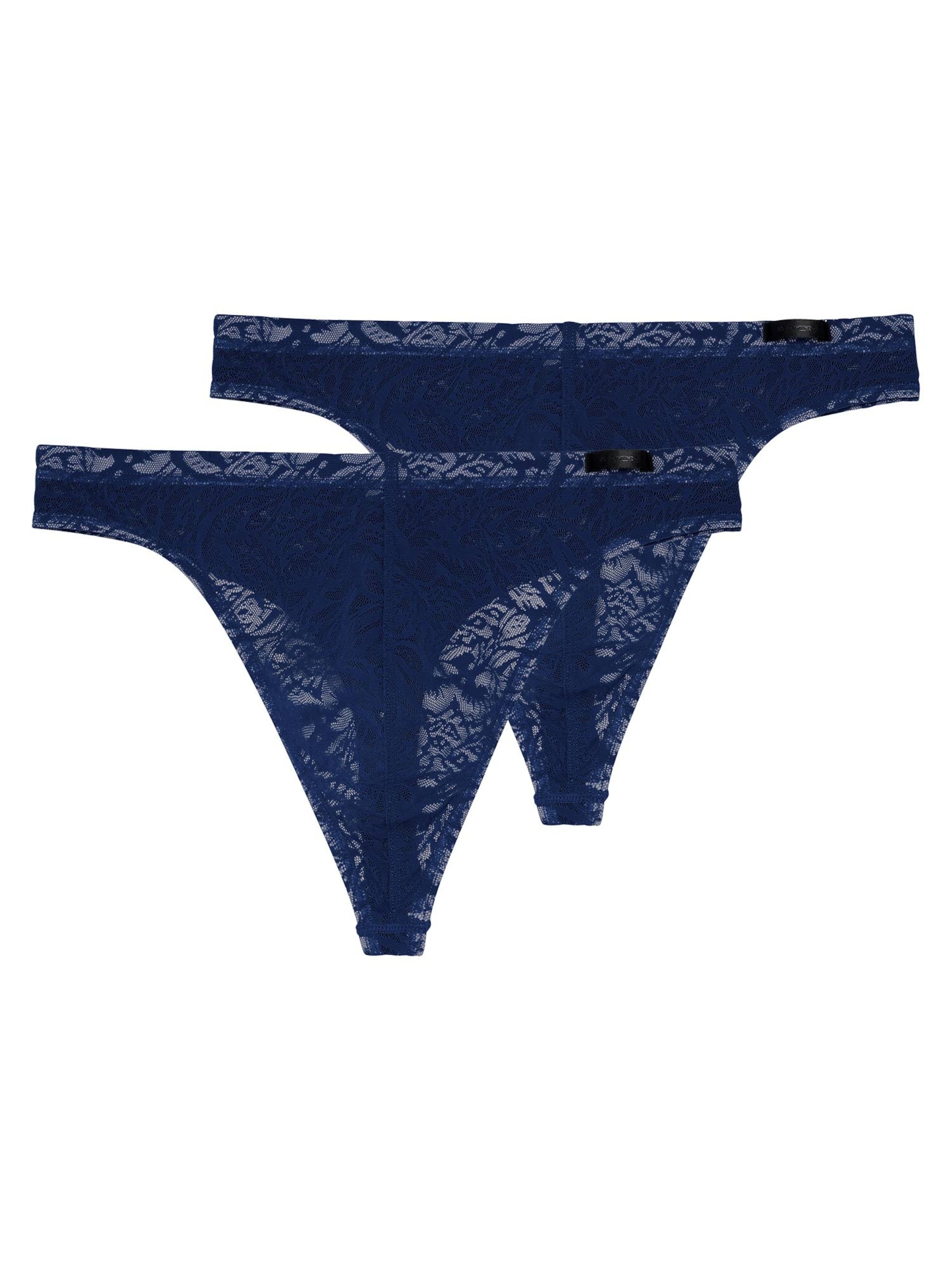 HOM Panty 'Free cut lace' in Blue: front