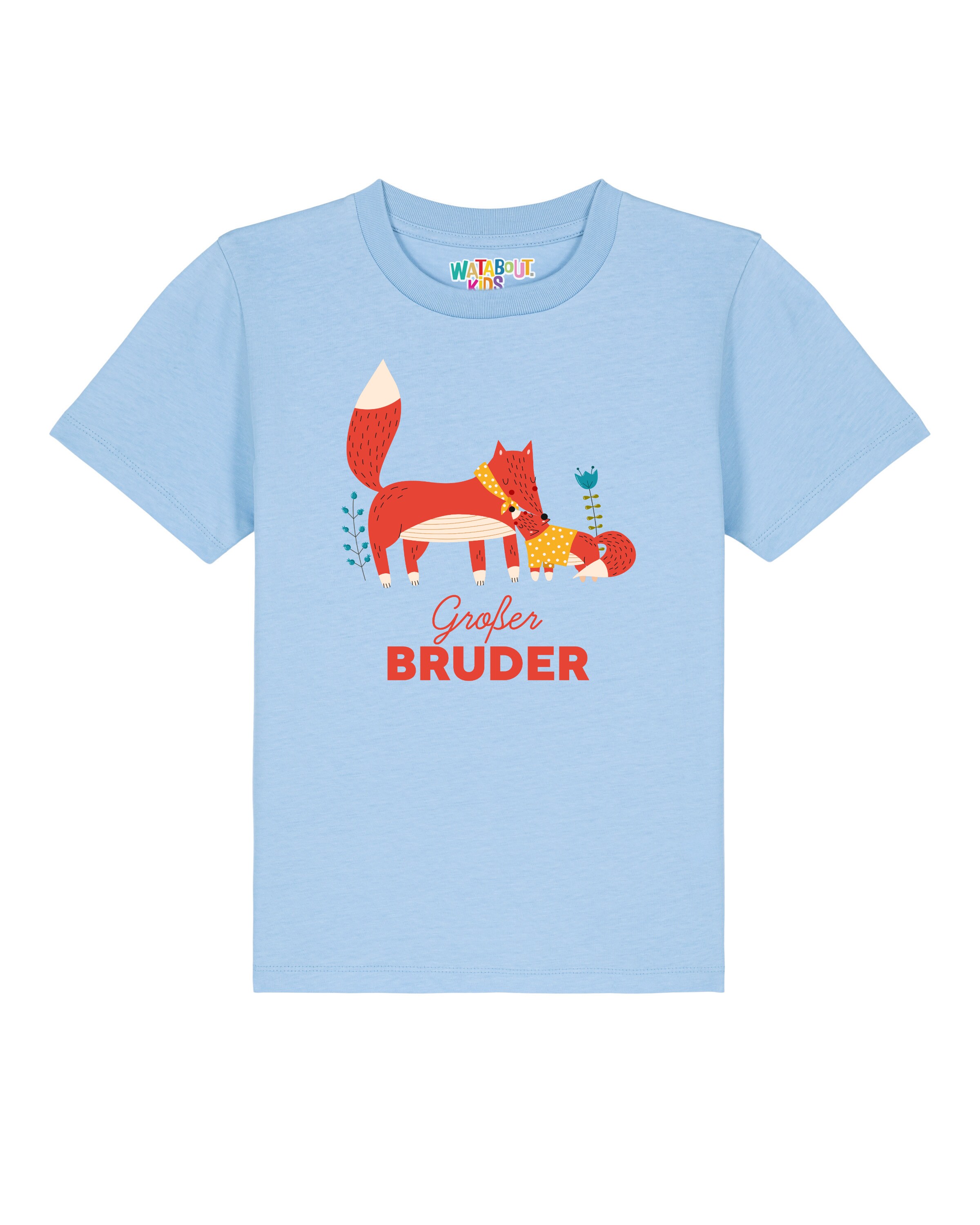 watabout.kids Shirt 'Fuchs Großer Bruder' in Blue: front