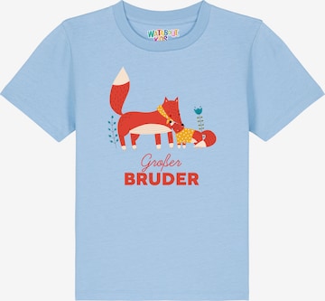 Maglietta 'Fuchs Großer Bruder' di watabout.kids in blu: frontale