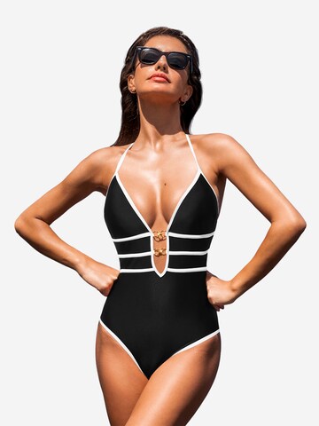 Cupshe Bustier Badeanzug in Schwarz