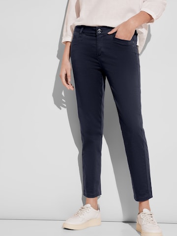 Coupe slim Pantalon chino 'Yulius' STREET ONE en bleu : devant