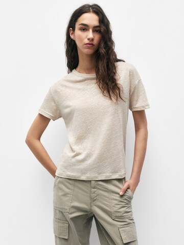 T-shirt Pull&Bear en beige : devant