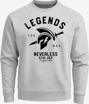 Neverless Sweatshirt 'Legends' in Grau: Vorderseite