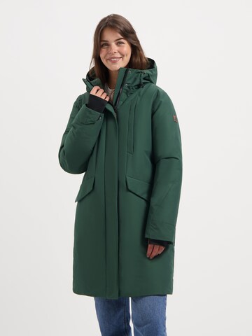 Travelin Wintermantel 'Linea' in Groen: voorkant