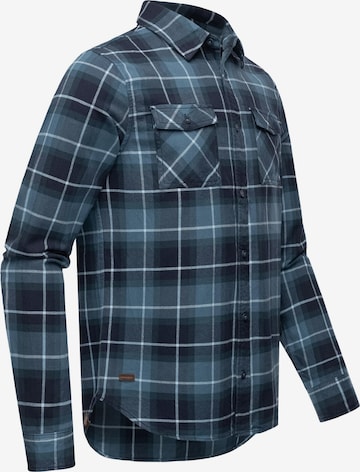 Ragwear Regular fit Button Up Shirt 'Checki' in Blue