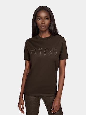 Made By Society Shirt 'Obscura T-Shirt - T27473' in Brown: front