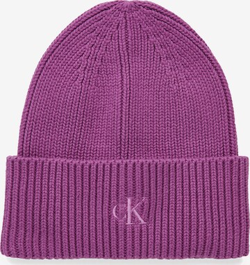 Calvin Klein Jeans Beanie in Purple: front