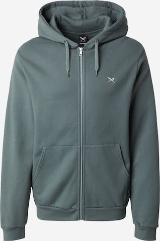 Iriedaily Zip-Up Hoodie in Green: front