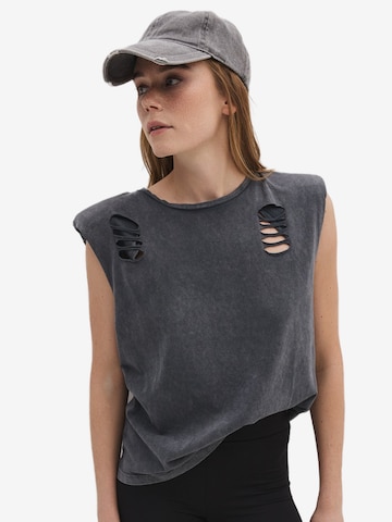 No Matter What Top in Grijs: voorkant