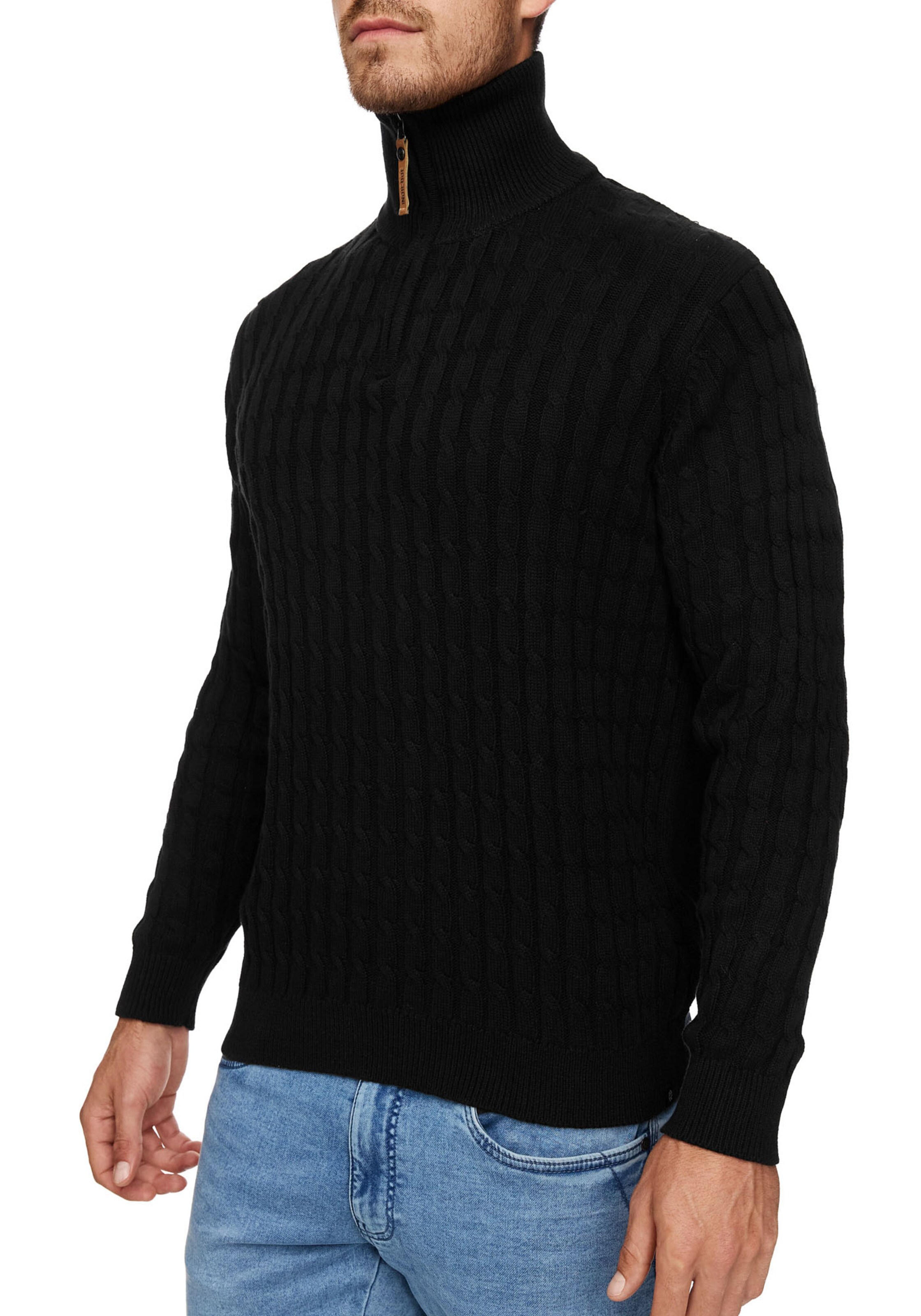 INDICODE JEANS Pullover in Schwarz