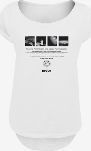 T-shirt 'NASA Retro Photo Ad The Future Is Now' F4NT4STIC en blanc : devant