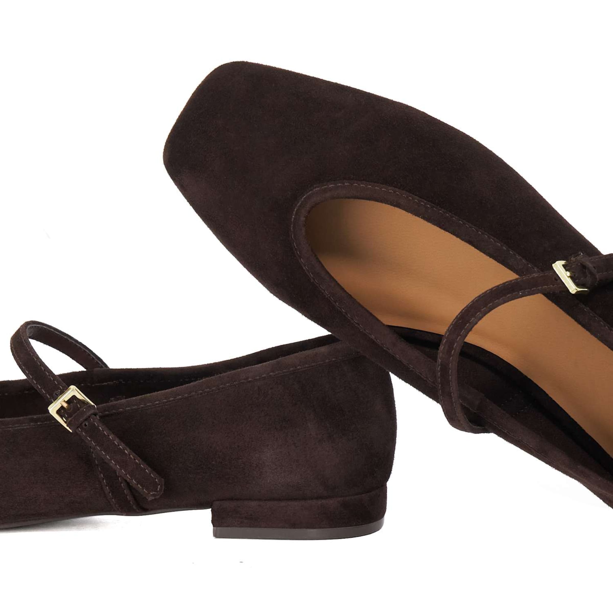 Dune LONDON Ballerina met riempjes in Bruin