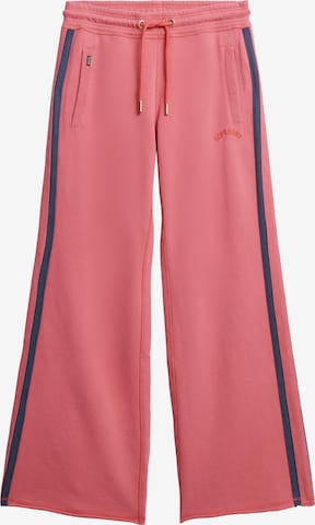 Superdry Wide leg Broek 'Essentials' in Rood: voorkant