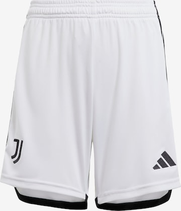 ADIDAS PERFORMANCE Regular Workout Pants 'Juventus Turin 23/24 Home' in White: front