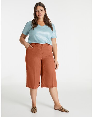 SAMOON Regular Pleated Pants in Brown