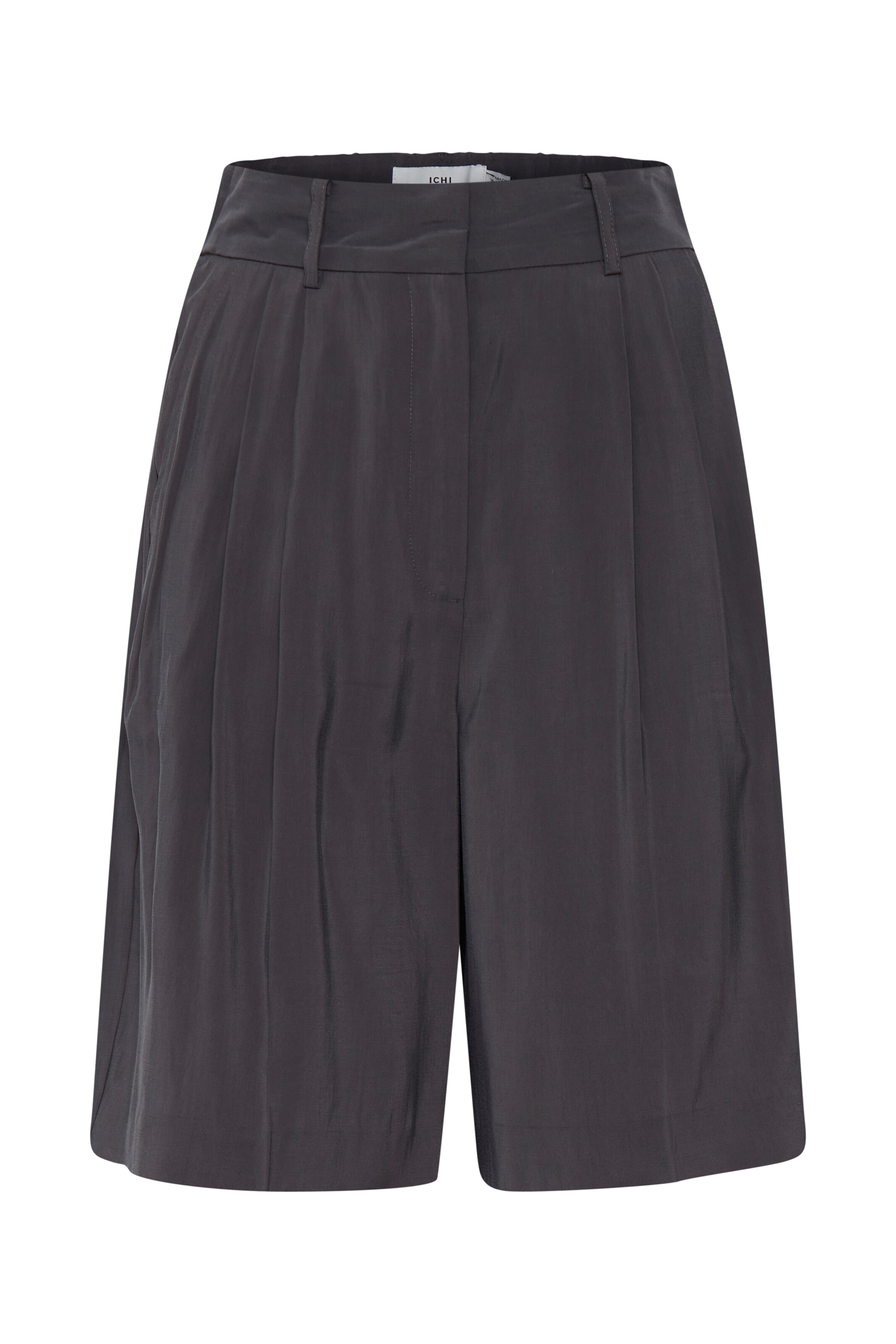 ICHI Loose fit Pleat-Front Pants 'GRETHA' in Grey: front