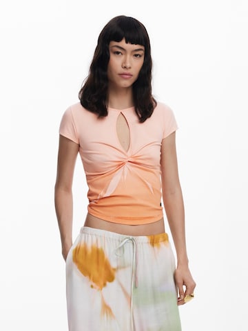 Tricou de la Desigual pe portocaliu: față